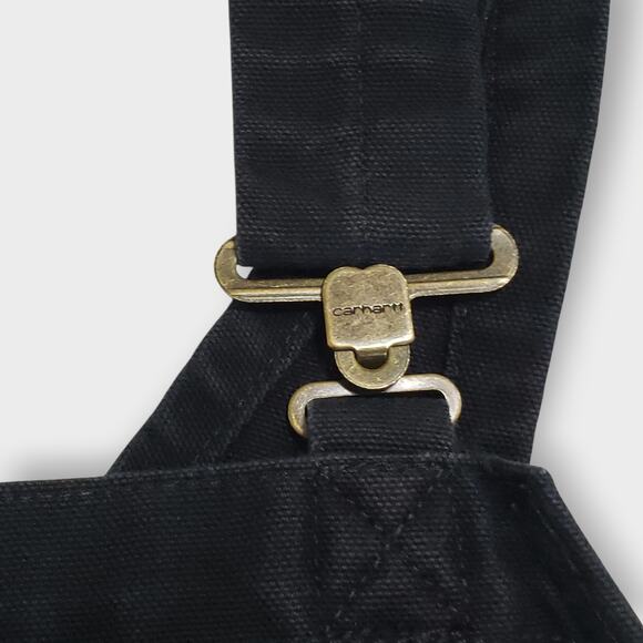Carhartt Womens Weathered Duck Canvas Wildwood Bib Overalls Black Sz Lg (12-14) - Picture 7 of 13